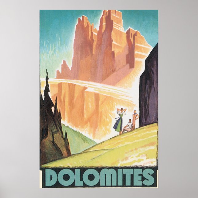 Dolomites Vintage resor Poster (Framsidan)