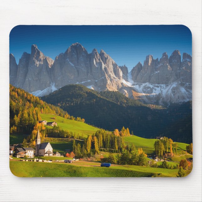 Dolomitesby i nedgångmousepad musmatta (Framsidan)