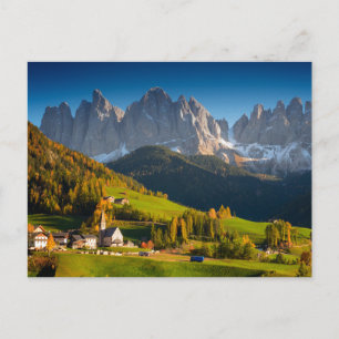 Dolomitesby i nedgångvykort vykort