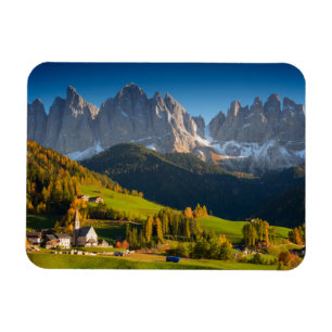 Dolomitesby i rektangulär magnet för nedgång