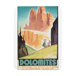 Dolomitesvintage resoraffisch magnet
