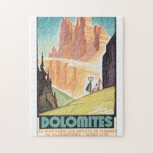 Dolomitesvintage resoraffisch pussel (Vertikal)