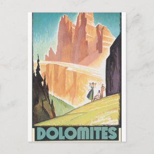 Dolomitesvintage resoraffisch vykort