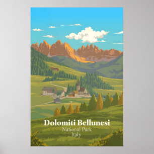 Dolomiti Bellunesi nationalpark Italien Resa Poster