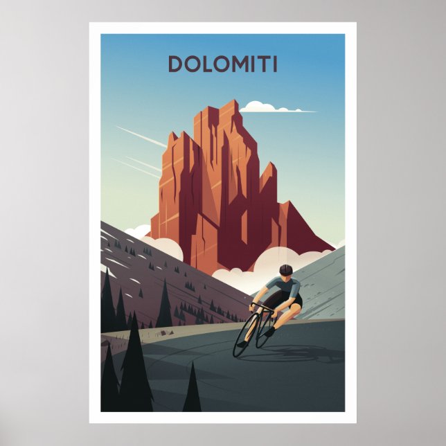 Dolomiti / Dolomites - Cycling Print Poster (Framsidan)