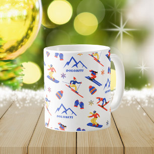 Dolomiti Superski Italien Ski Snowboard Mönster Kaffemugg