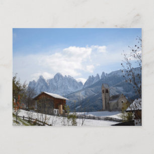 Dolomitkyrkan på vintern vykort