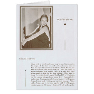 Dolores Del Rio recept Hälsningskort