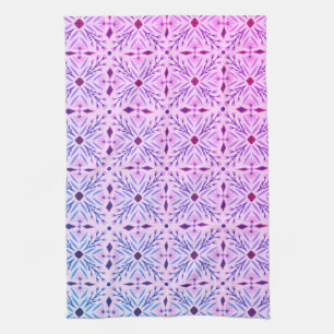 Dolores Tiles Mönster Lila BLue Kökshandduk