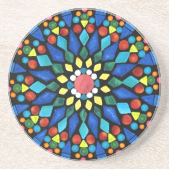 Dolorful Gemstones Mosaic Drink Coasters Underlägg (Framsidan)