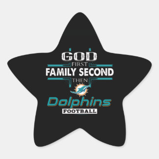 Dolphin Älskare| Dolphins Football är andra familj Stjärnformat Klistermärke