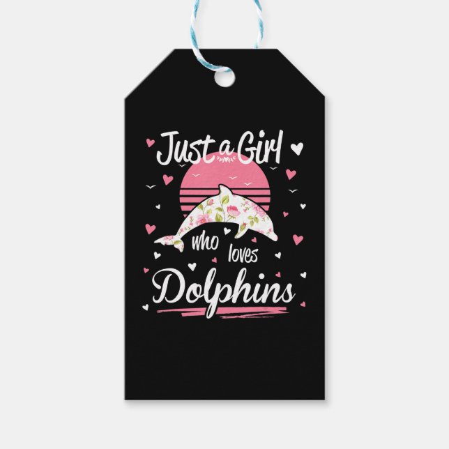 Dolphin Älskare | Endast en flicka som kärlekar de Presentetikett (Framsidan)