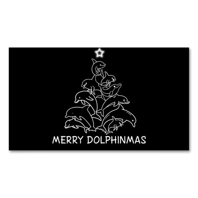 Dolphin Älskare Gift| Dolphin God jul Träd Magnetiska Visitkort (Framsida)