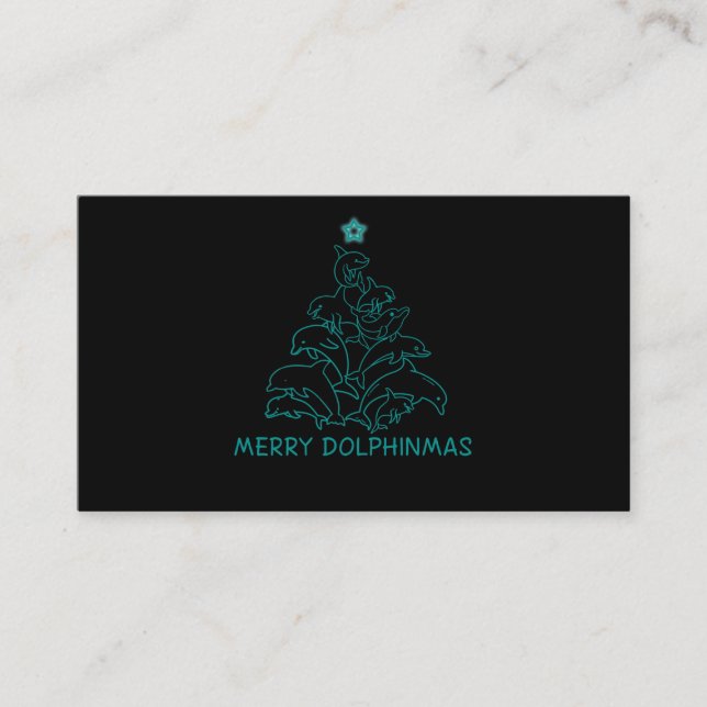 Dolphin Älskare Gift| Dolphin God jul Träd Visitkort (Framsida)