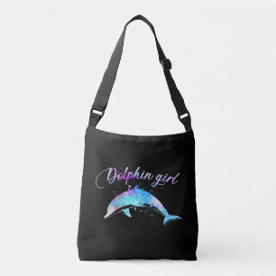 Dolphin Älskare Gift Galaxy Dolphin Girl Axelväska