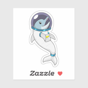 Dolphin as Astronaut in Costume Klistermärken