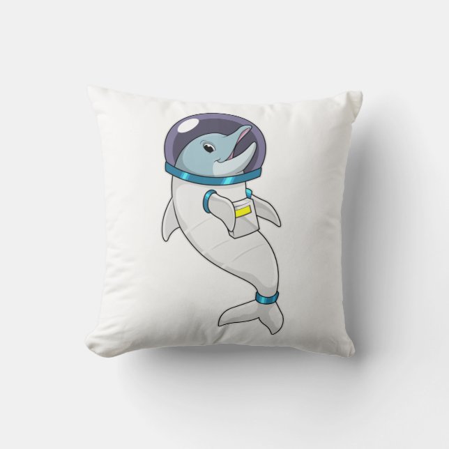 Dolphin as Astronaut in Costume Kudde (Framsida)