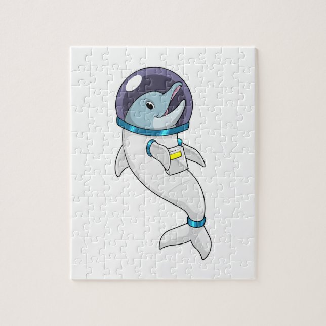 Dolphin as Astronaut in Costume Pussel (Vertikal)