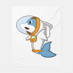 Dolphin as Astronaut med Costume Fleecefilt