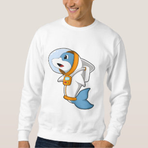Dolphin as Astronaut med Costume Lång Ärmad Tröja