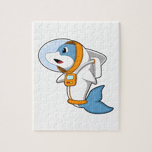 Dolphin as Astronaut med Costume Pussel (Vertikal)