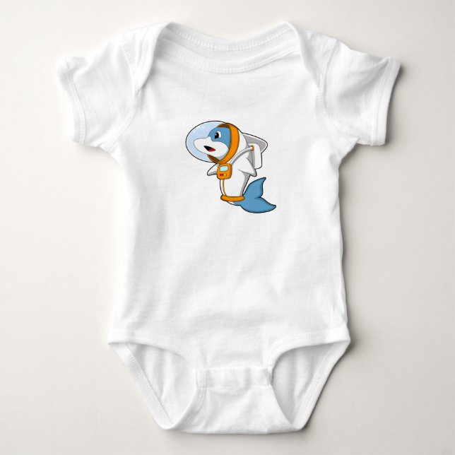 Dolphin as Astronaut med Costume T Shirt (Framsida)