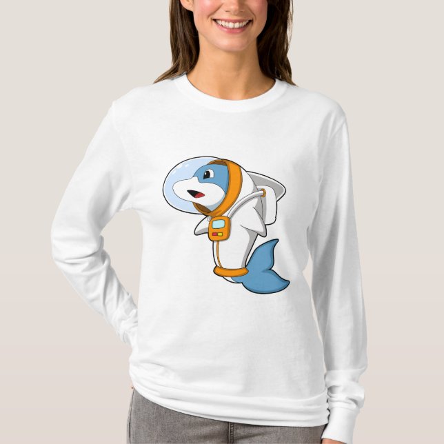 Dolphin as Astronaut med Costume T Shirt (Framsida)