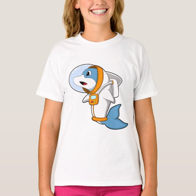 Dolphin as Astronaut med Costume T Shirt (Framsida)