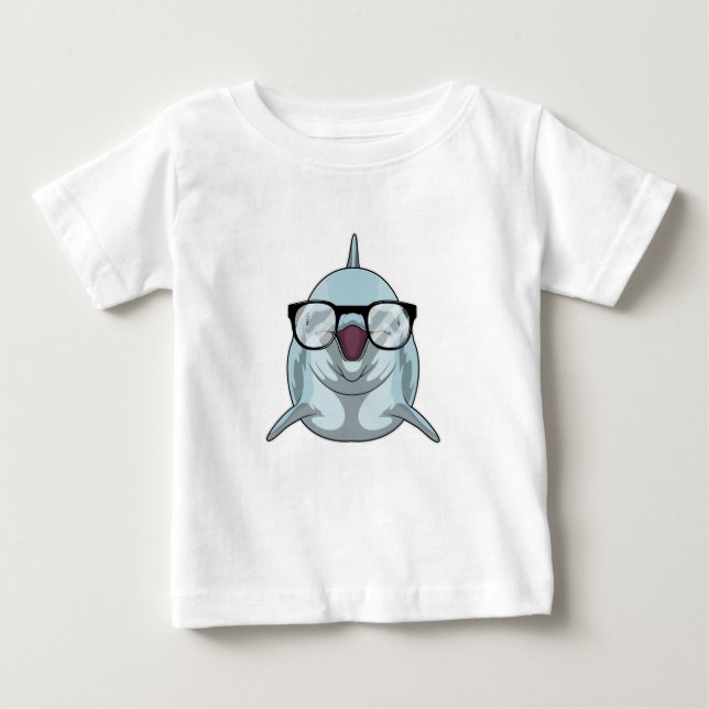 Dolphin as Nerd med glasögon T Shirt (Framsida)