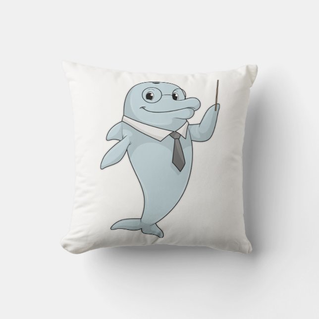 Dolphin as Teacher med pekare Kudde (Framsida)