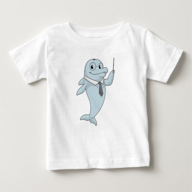 Dolphin as Teacher med pekare T Shirt (Framsida)