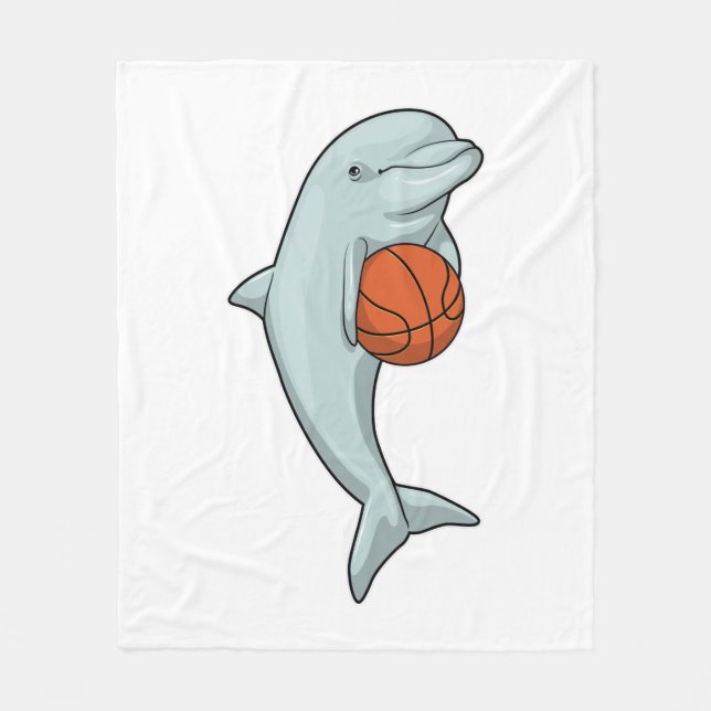 Dolphin at Basketball Sports Fleecefilt (Framsidan)