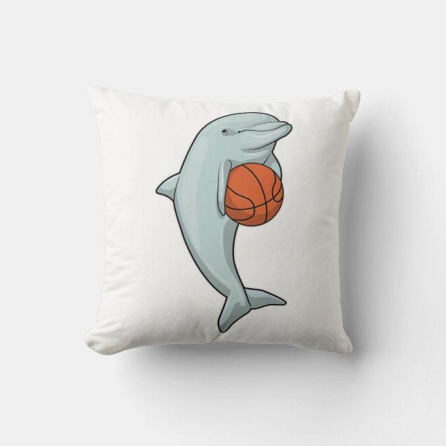 Dolphin at Basketball Sports Kudde (Framsida)