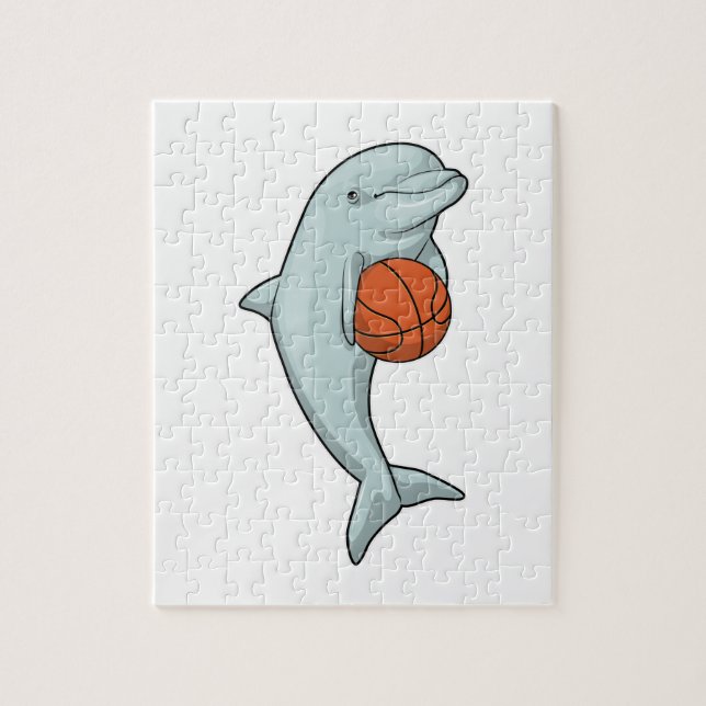 Dolphin at Basketball Sports Pussel (Vertikal)
