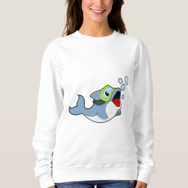 Dolphin at Diving with Water bubbles.PNG T Shirt (Framsida)