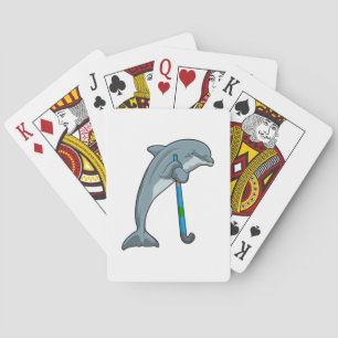 Dolphin at Hockey with Hockey stick Casinokort