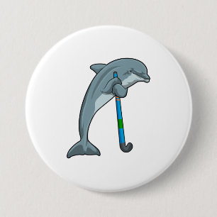 Dolphin at Hockey with Hockey stick Knapp