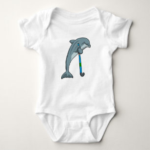 Dolphin at Hockey with Hockey stick T Shirt