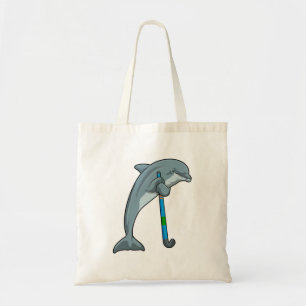 Dolphin at Hockey with Hockey stick Tygkasse