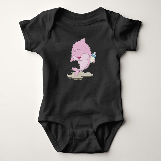 Dolphin Baby flaska Mjölk T Shirt (Framsida)