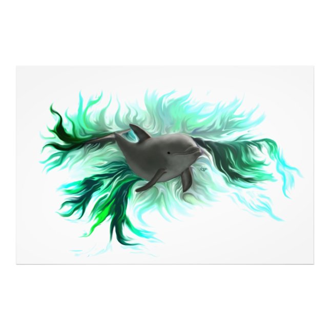 Dolphin Baby Fototryck (Framsidan)