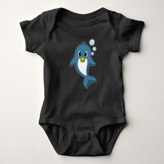 Dolphin Baby Nappar T Shirt (Framsida)