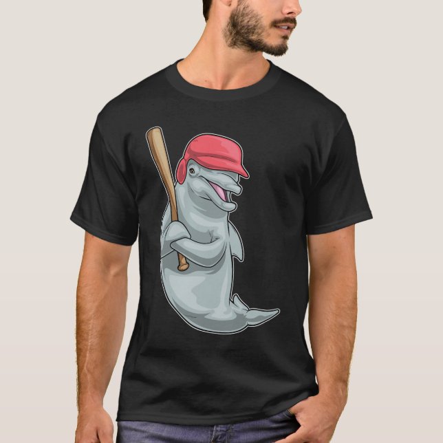 Dolphin Baseball Baseball fladdermus T Shirt (Framsida)