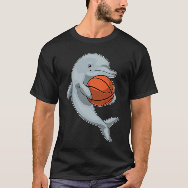 Dolphin Basketball Player Basketball T Shirt (Framsida)