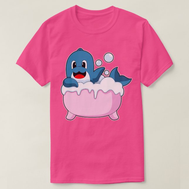 Dolphin Bathe Bathtub T Shirt (Design framsida)