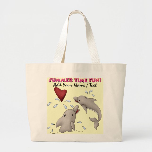 Dolphin Beach Bag Tote by SRF Jumbo Tygkasse (Framsidan)