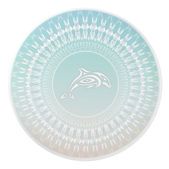 Dolphin Beach Stil Mandala Knopp (Framsidan)