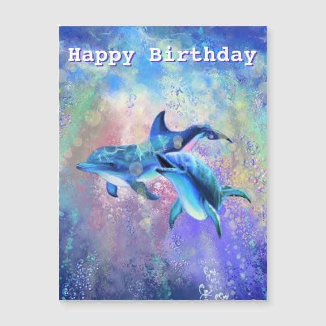 Dolphin Birthday Card Grattis på födelsedagen-delf (Framsida)