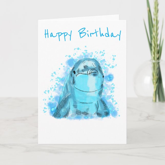 Dolphin Birthday  Kort (Framsida)
