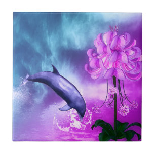 Dolphin Blommar Dreams Kakelplatta